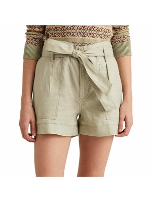 

LAUREN RALPH LAUREN Женские зеленые шорты с высокой талией и поясом на молнии с карманами, Зеленый, 200862092006