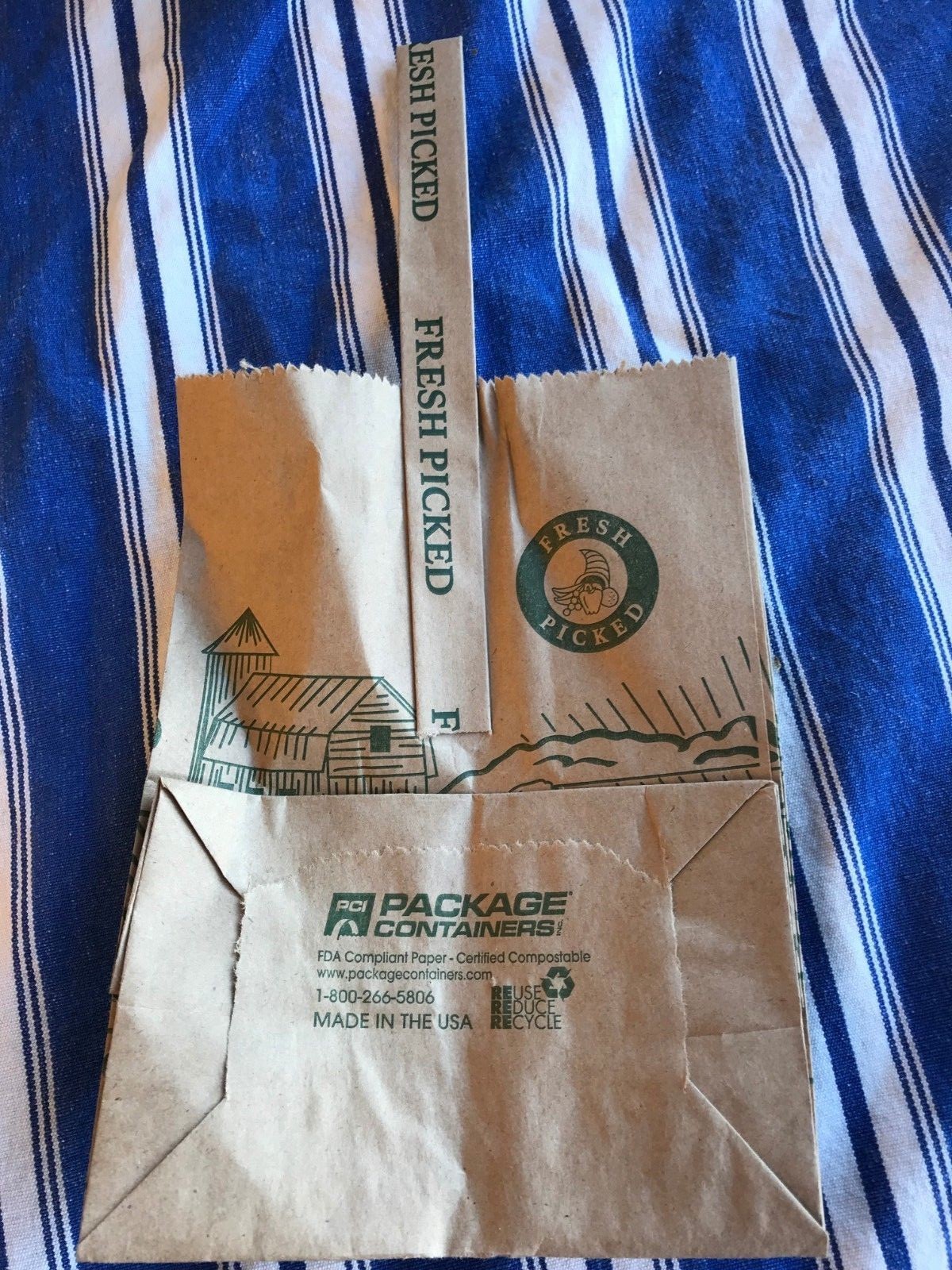 Fresh Picked Kraft Paper Produce Bags 1/4 Peck 500 ct per Bale -15 Available