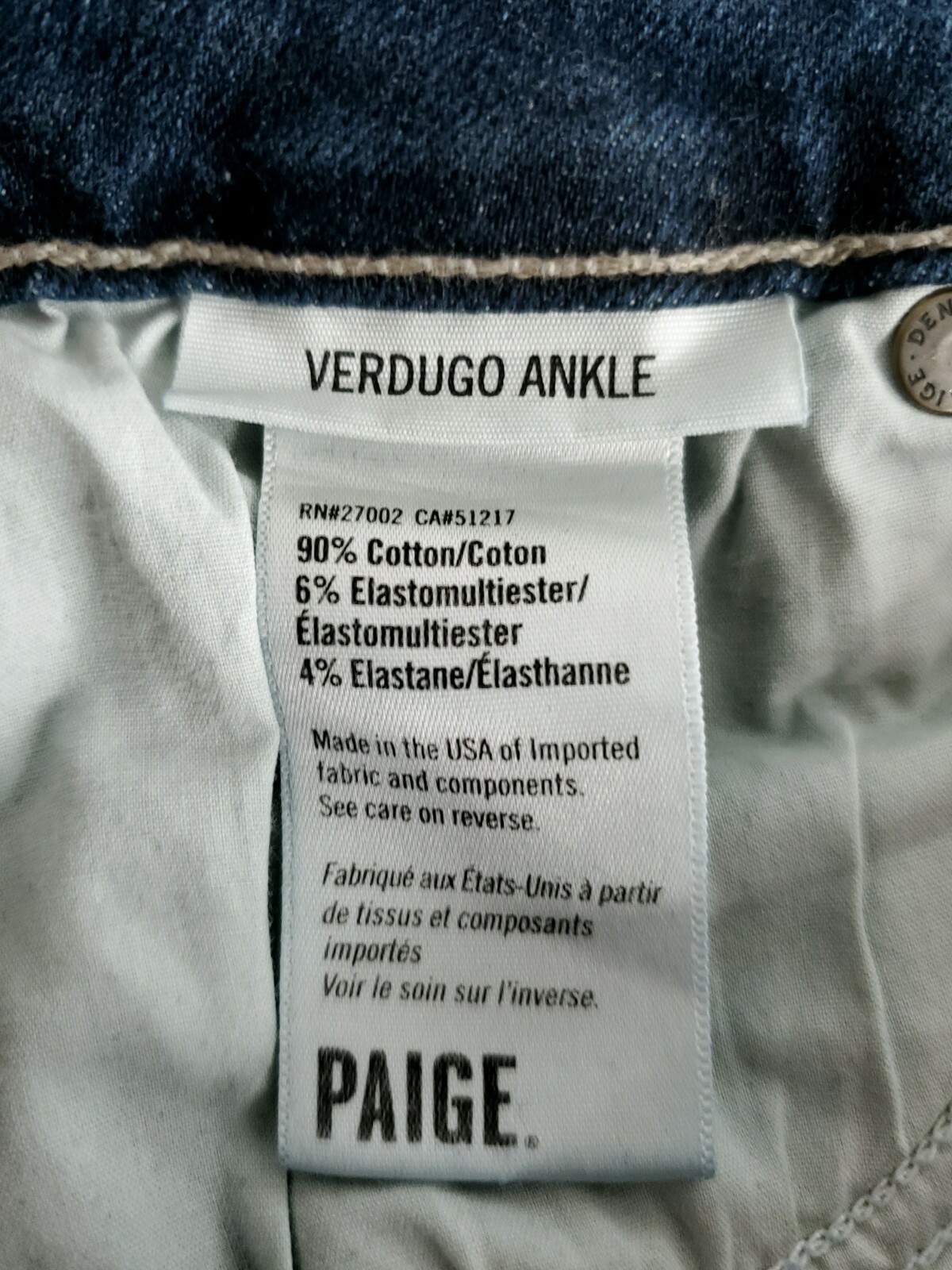 Джинсы Paige Womens 25 Verdugo Ankle 