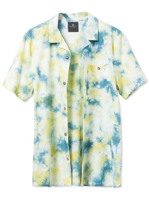 

JUNK FOOD Мужская бежевая рубашка Rafe с воротником на пуговицах с принтом тай-дай, Бежевый, 12MSW389