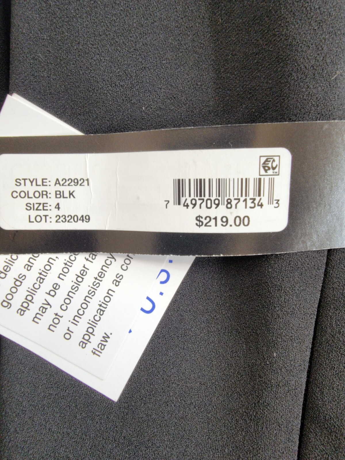 Betsy & Adam Sleeveless Ruffle-Detail Gown Women's 4 Black Round Neck Back Zip - Picture 15 of 15