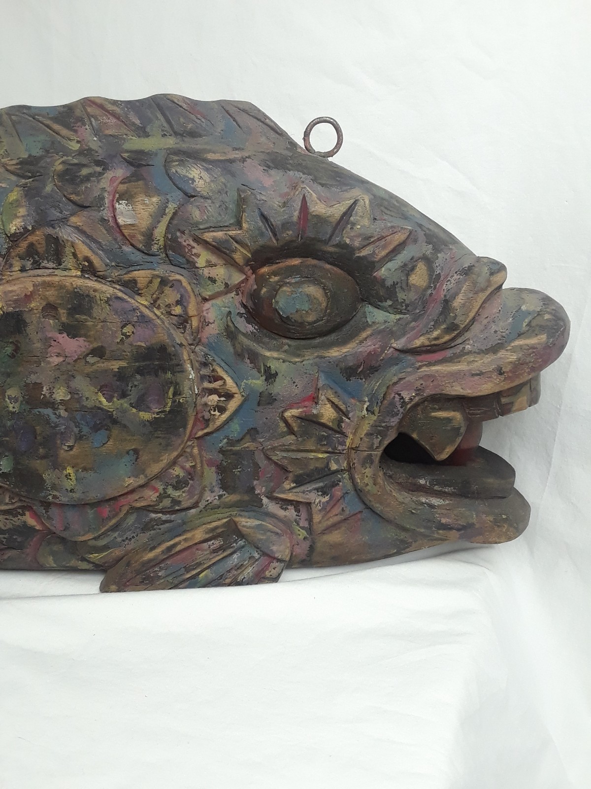 RARE ANTIQUE BUDDHIST TEMPLE FISH GONG AUTHENTIC MEALTIME HO GONG SOTO MONASTERY