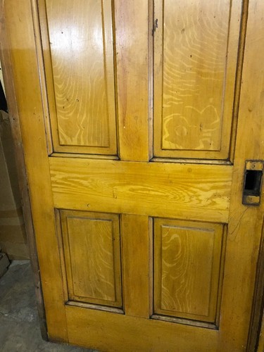 ANTIQUE Grain Painted Pine VICTORIAN POCKET DOOR 37 X 95.5 ARCHITECTURAL SALVAGE