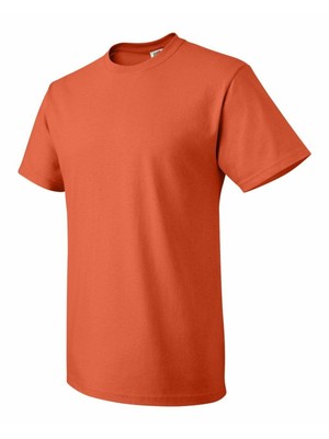 Женская оранжевая футболка FRUIT OF THE LOOM с коротким рукавом и круглым вырезом Размер: S