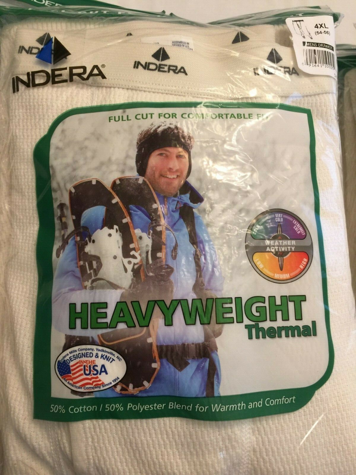 NWT Men Indera Heavyweight Thermal Waffle Base Layer Bottom Drawers Natural Pant