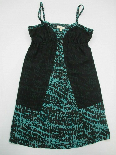 new SILENCE + NOISE Womens Size S V-neck Empire Waist Teal Black Sundress