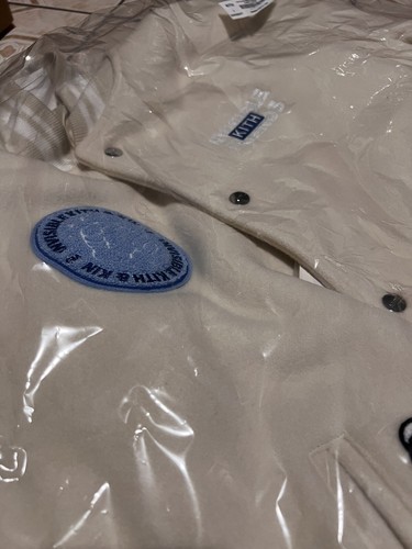 Pre-owned Kith X Invisable Friends - Limited Wool Bomber Jacket, Cream/beige - Size L In White