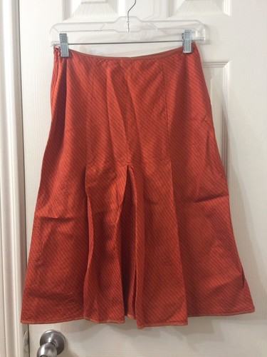 Dosa Silk Orange Stripe Skirt Sz 1 | eBay