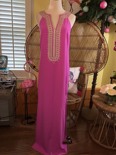 Pre-owned Lilly Pulitzer Sandrah Maxi Dress Wild Fuchsia ? $298 Size 4