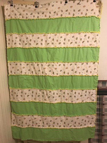 Adorable warm Handmade Flannel Blanket crib / toddler size
