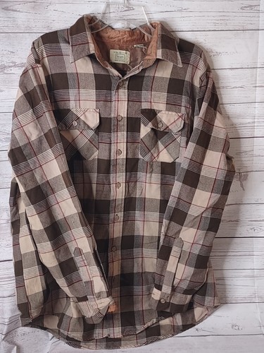 Vintage Sears Flannel Shirt Mens XL X Tall Brown 100