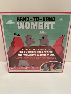 HAND-TO-HAND WOMBAT PARTY GAME BY EXPLODING KITTENS  ~ AGE 7+ ~ 3-6 PLAYERS