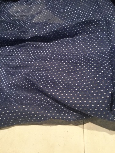 Vintage Blue Polka Dot Dotted Swiss Fabric Cotton Organdy 1 Yd 38” W