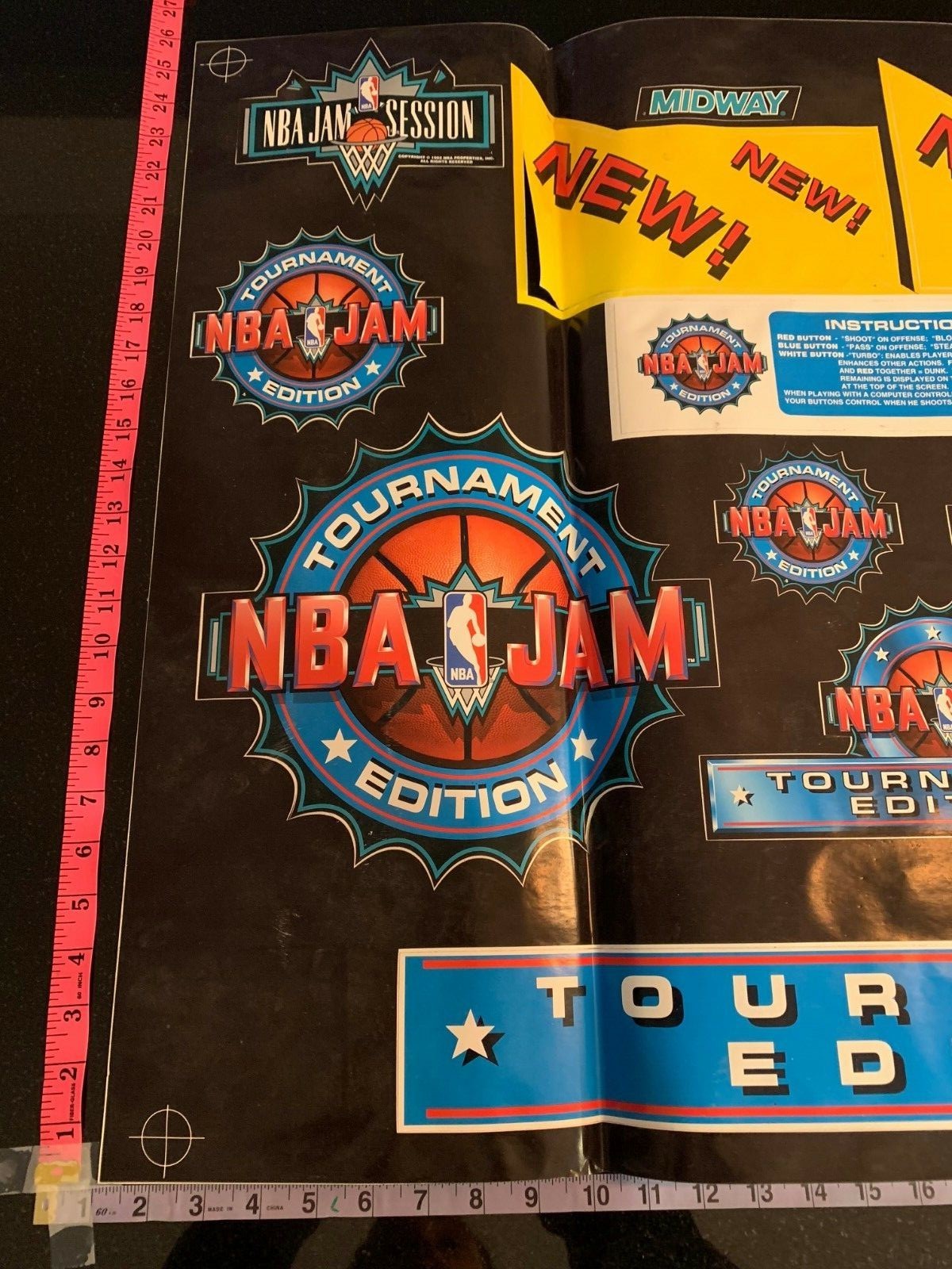 NBA JAM Complete Sheet Decals Vinyl NOS 1X Sticker Arcade Machine
