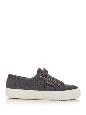 

Женские спортивные кроссовки SUPERGA Grey Comfort Logo 2750 с круглым носком на платформе, Серый, S71137W