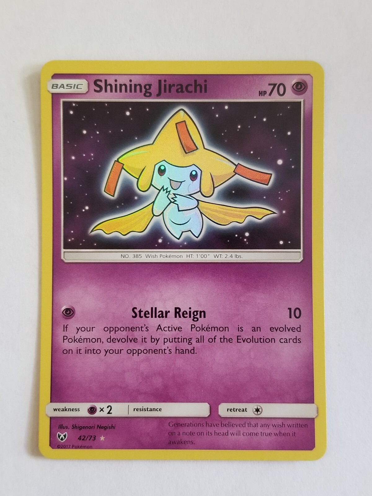 SHINING JIRACHI 42/73 Holo Rare Shining Legends Pokémon Card SHINING JIRACHI 42/73 Holo Rare Shining Legends Pokémon Card