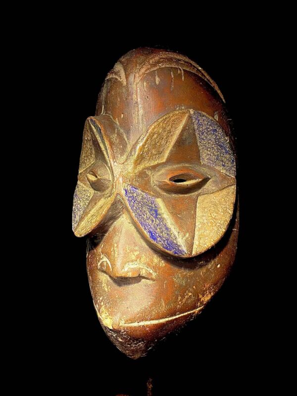 African Tribal Wood Carved Mask African art Fang Ngil Masque heaume Mask 2294
