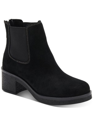 

AQUA COLLEGE Женские черные кожаные ботильоны на платформе Liya на платформе 1 дюйм на блочном каблуке, размер 7 м, Черный, B6904