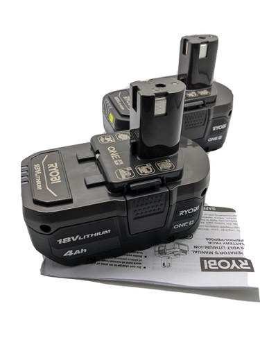 Ryobi ONE+ 18V Batteries PBP005, Rechargeable Lithium-Ion 4.0 Ah Battery 2-Pack