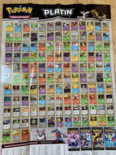 Pokemon Poster Platin Abb. Booster Giratina Dialga Shaymin Palkia Piondragi LV.X
