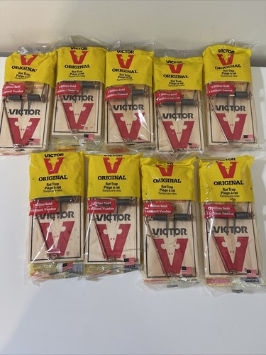 Victor Metal Pedal Indoor and Outdoor Rat Trap Set Of 9 Made In USA