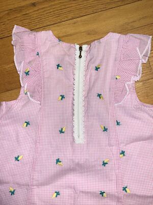 Matilda Jane Pink Gingham Embroidered Hello Lovely State Fair Dress Size 6