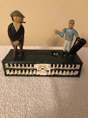 Cast Iron Birdie Putt Golfers Bank Missing Flag | eBay