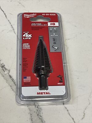 Milwaukee 48-89-9208 Jam Free Step Drill Bit #8 1/2 -1  NEW + Free Shipping