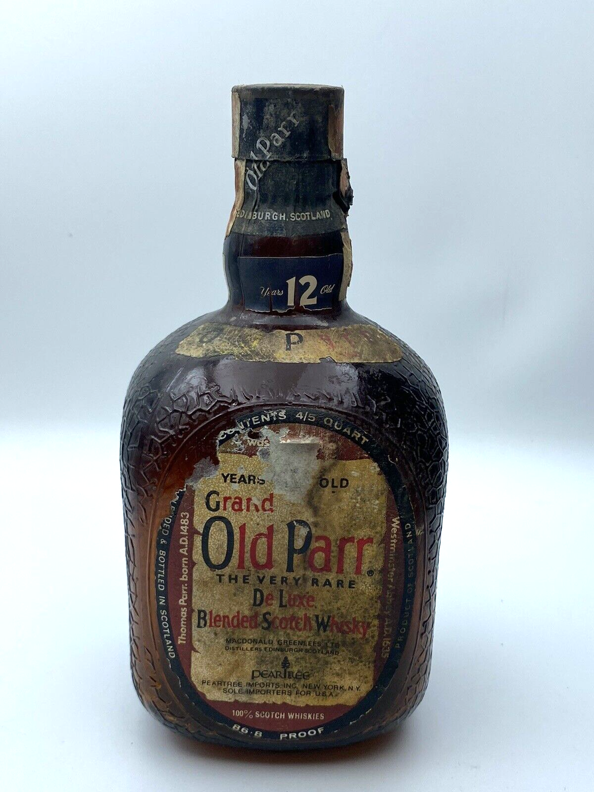Vintage Grand Old Parr Empty Bottle Eerie Great Decoration Found