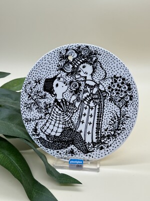 Bjorn Wiinblad JUNE wall plaque platte plate home decor black birthday gift