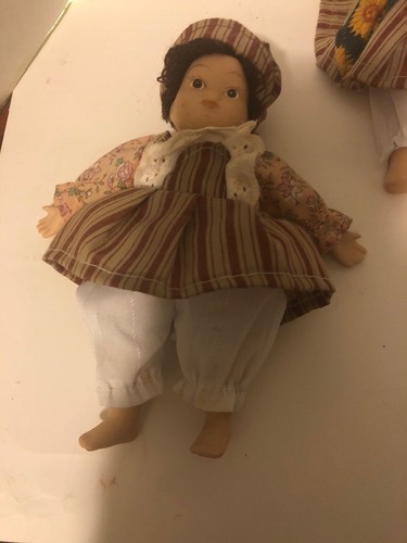 2 Vintage Bisque Dolls Big Sister & Little Sister 9” & 6.5”