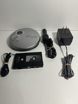 Sony D-EJ756CK Walkman Portable CD Player w/Adapters (TESTED)