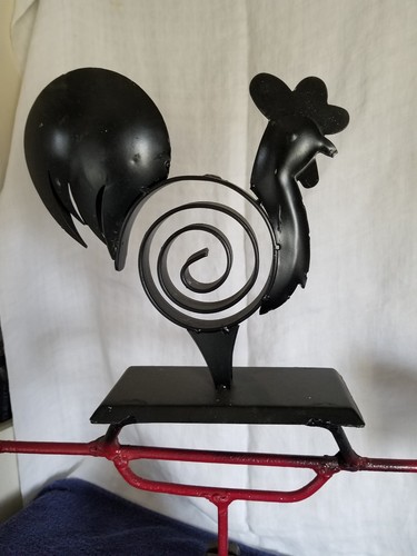 Large Folk Art Handmade USA Rustic Steel Rooster Weathervane Topper Weather Vane