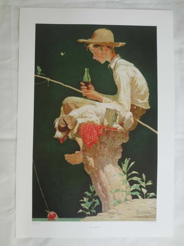 4 Norman Rockwell Limited Edition Lithographs by Coca Cola Advertising Prints