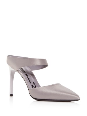 

OSCAR DE LA RENTA Женские серые туфли без задника с открытой спиной Туфли без задника на шпильке, Серый, 18PF103SAT