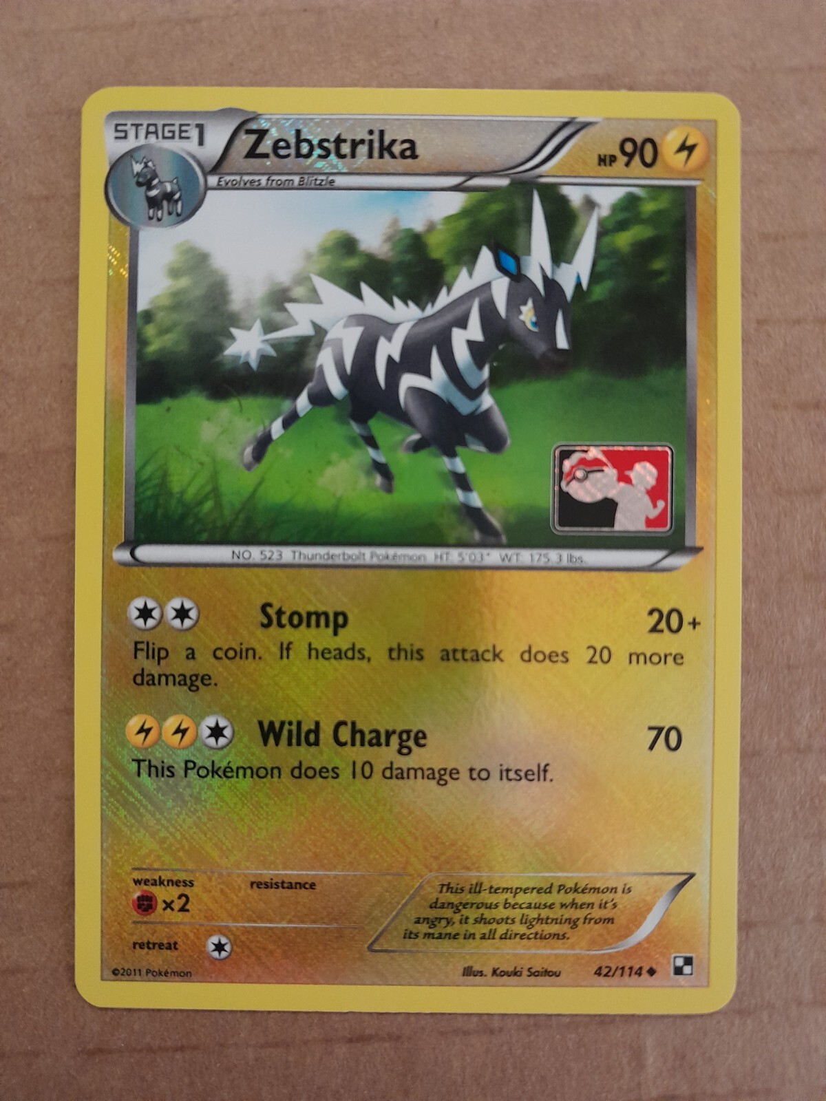 Zebstrika 42/114 Pokemon League Reverse Holo Crosshatch Zebstrika 42/114 Pokemon League Reverse Holo Crosshatch