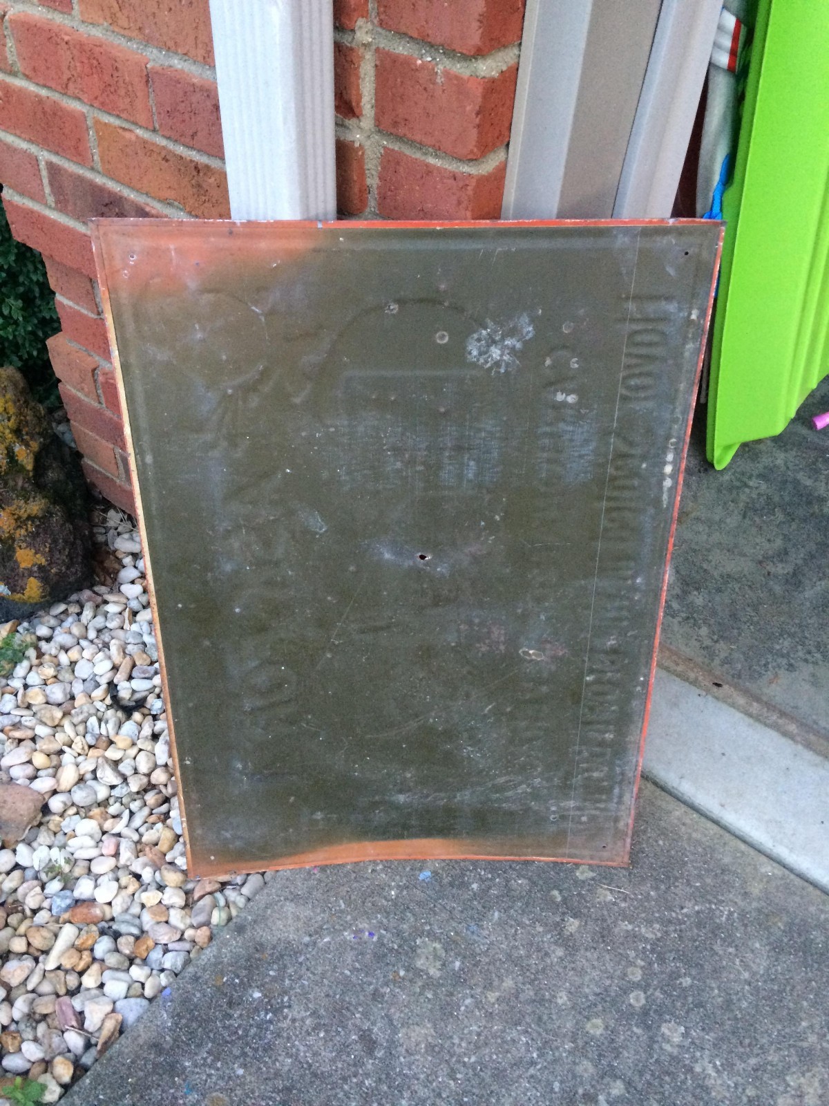 Vintage 1930's Orange Crush Metal Sign CRUSHY Embossed SODA COLA