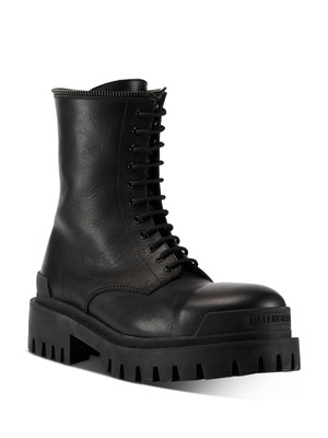 

BALENCIAGA Женские черные кожаные ботильоны на платформе 1-1/2 Master Toe Block Heel, Черный, 664709WA9O1