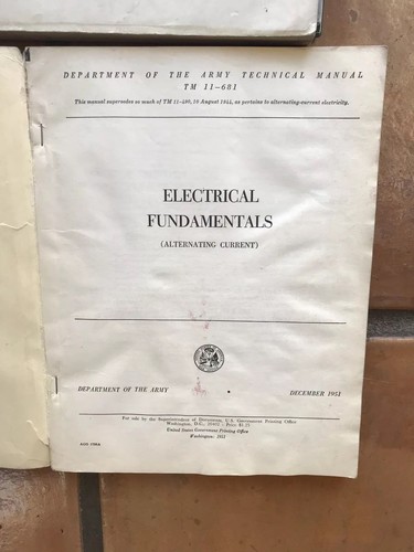 US Army Electrical Fundamentals Educational Booklets