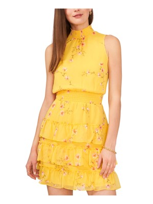 

MSK PETITES Женский желтый пуловер на подкладке, короткое платье без рукавов Petites