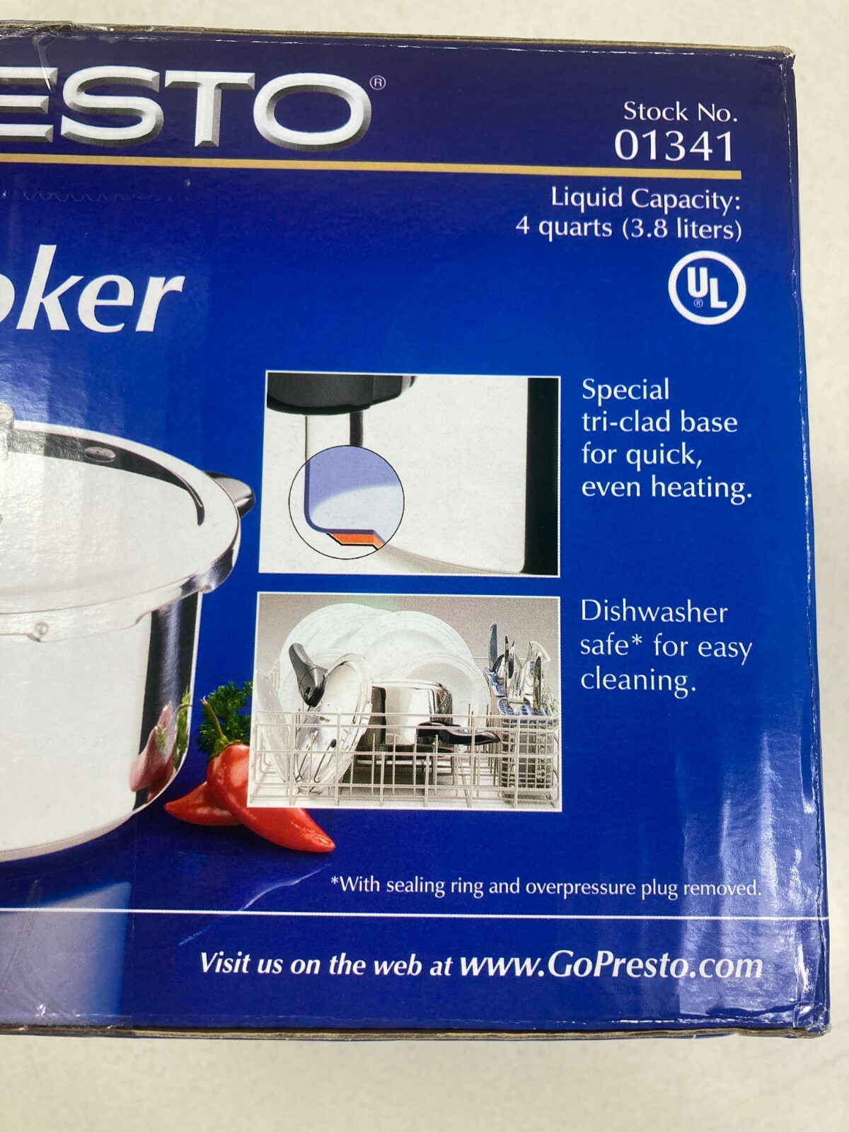 Presto 4 Quart Stainless Steel Pressure Cooker 01341.