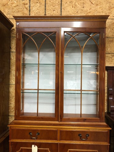 super nice pecan two door china hutch very clean and nice