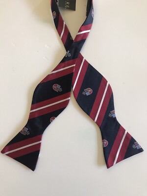Vintage Polo Ralph Lauren Bow Tie 100% Silk Red White & Blue Lion Crest - NWT