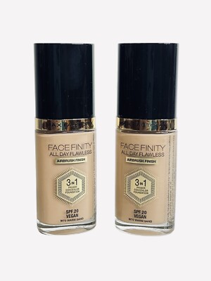 Max Factor Facefinity All Day Flawless 3 In 1 Foundation Warm Sand 30ml Lot of 2