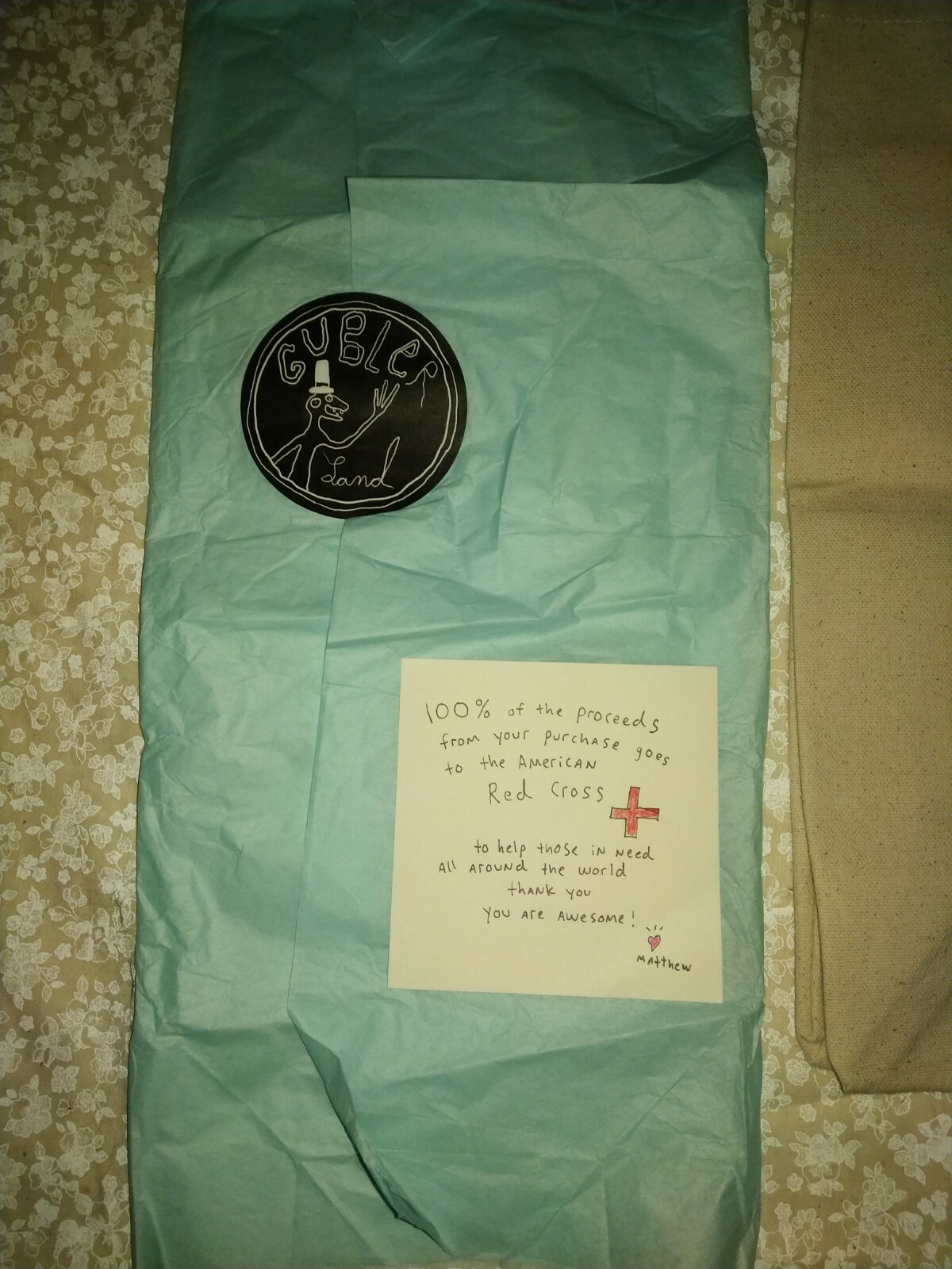 Matthew Gray Gubler. Limited Ed Tote bag. Gubler's wearable art collection.