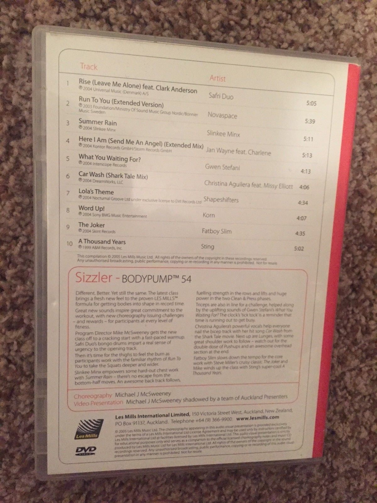 BODY PUMP 54 DVD, CD, notes bodypump