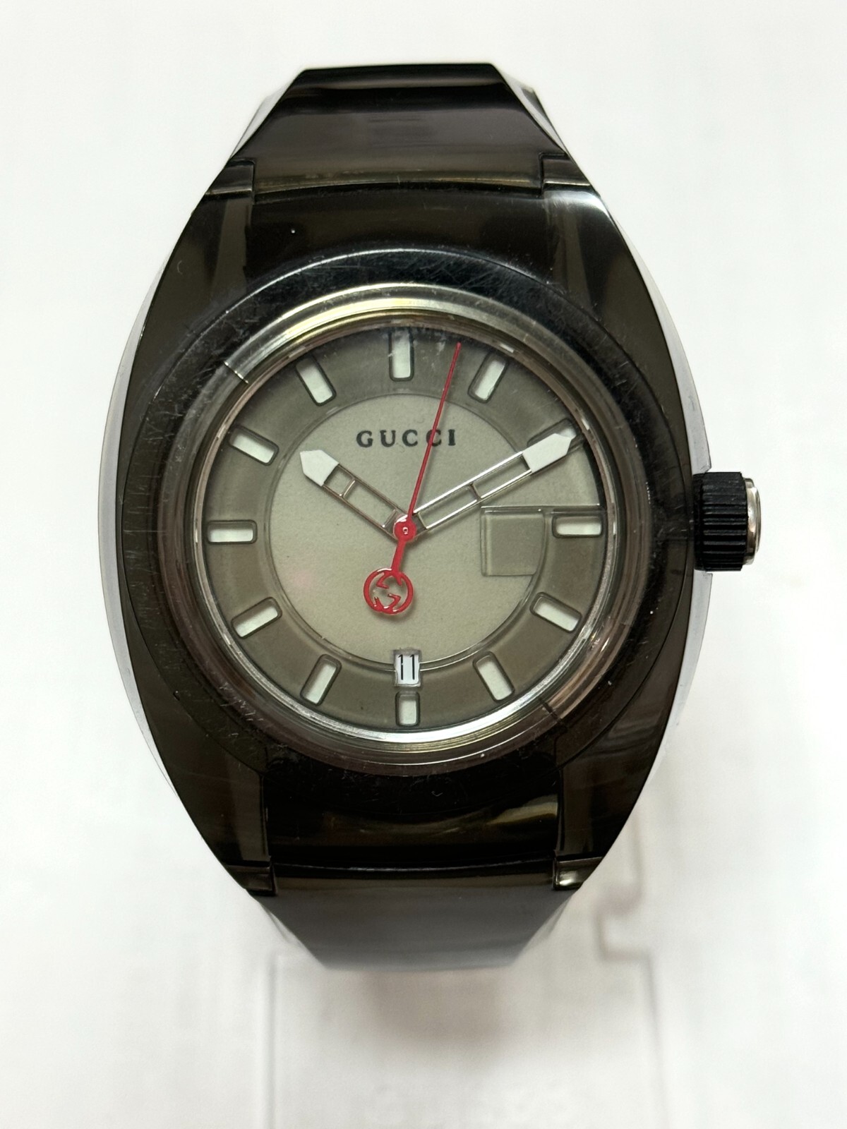 Pre-owned Gucci Sync Xxl Black Dial Men's Watch Ya137111