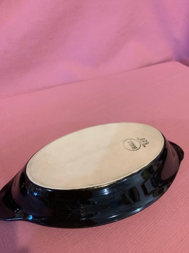 Hall Au Gratin Dish Oval Black #528 Lot of 2 Made in USA 9
