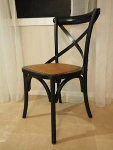 8 x Black Dining Chairs (Cross back timber & metal) | Dining Chairs