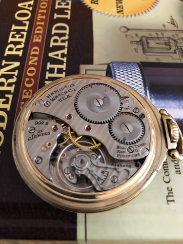 1946 Hamilton Railway Special Pocket Watch 992b Serviced - Original Enamel Dial